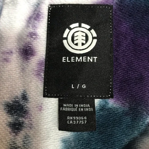 Element Seal BP TD Hoodie Men’s Sz L Tie Dye Multicolor Kangaroo Pocket Pullover - Picture 5 of 16